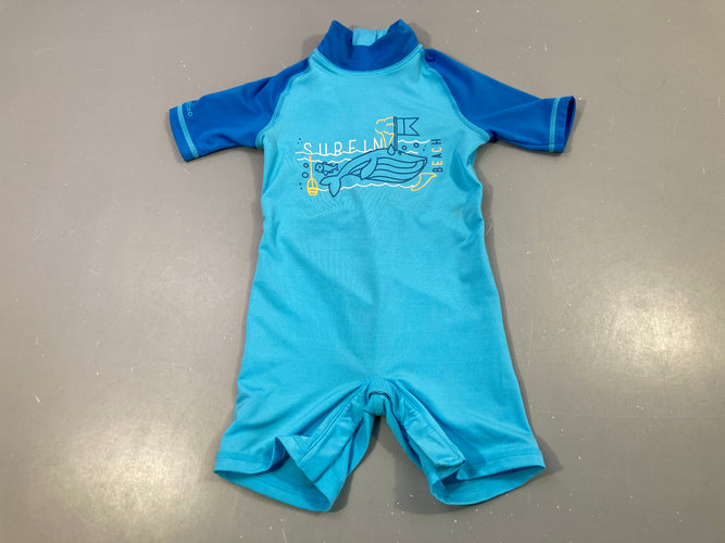 Combinaison anti-uv bleue baleine, moins cher chez Petit Kiwi
