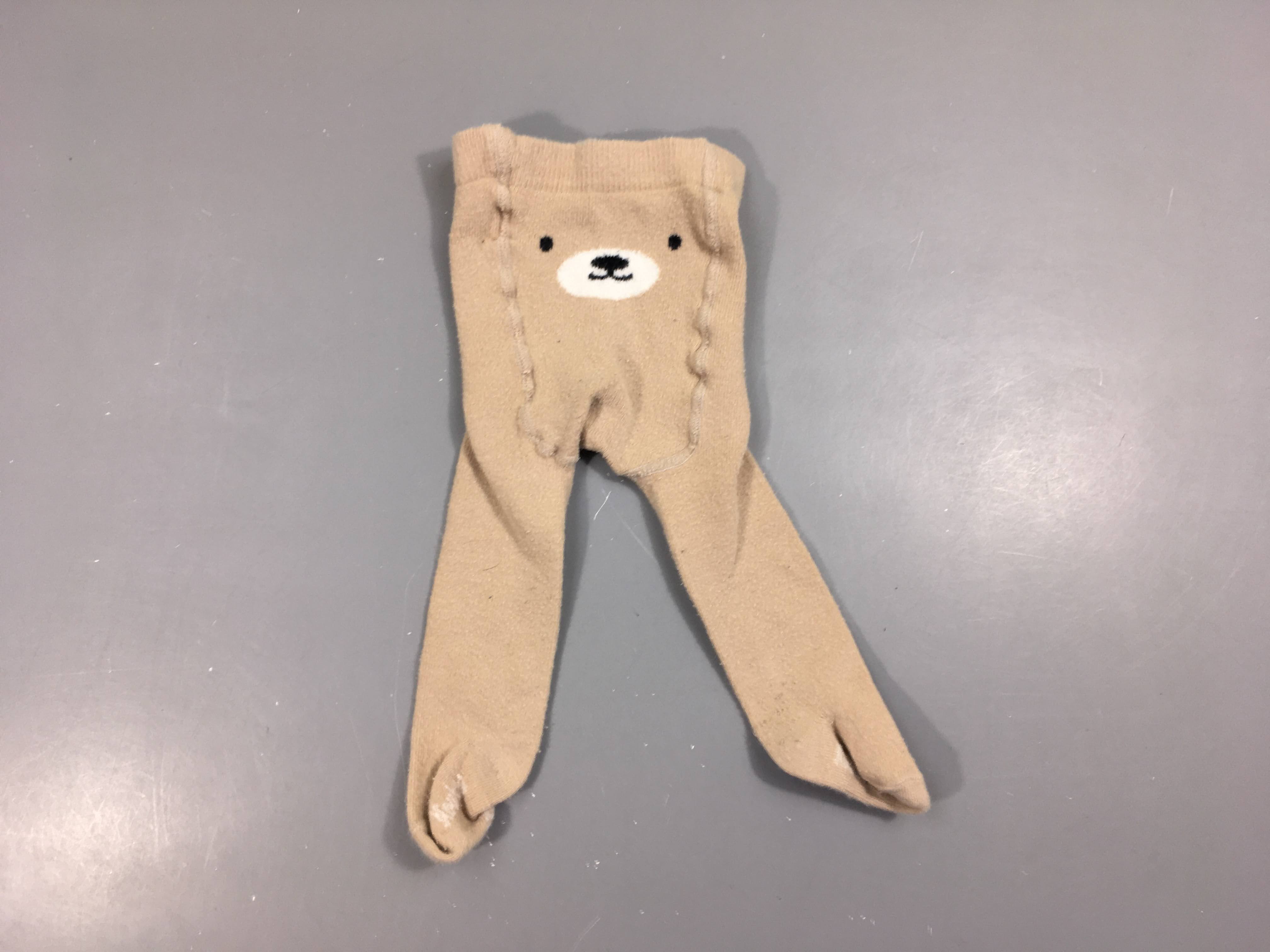 Collants beige ours boulochés