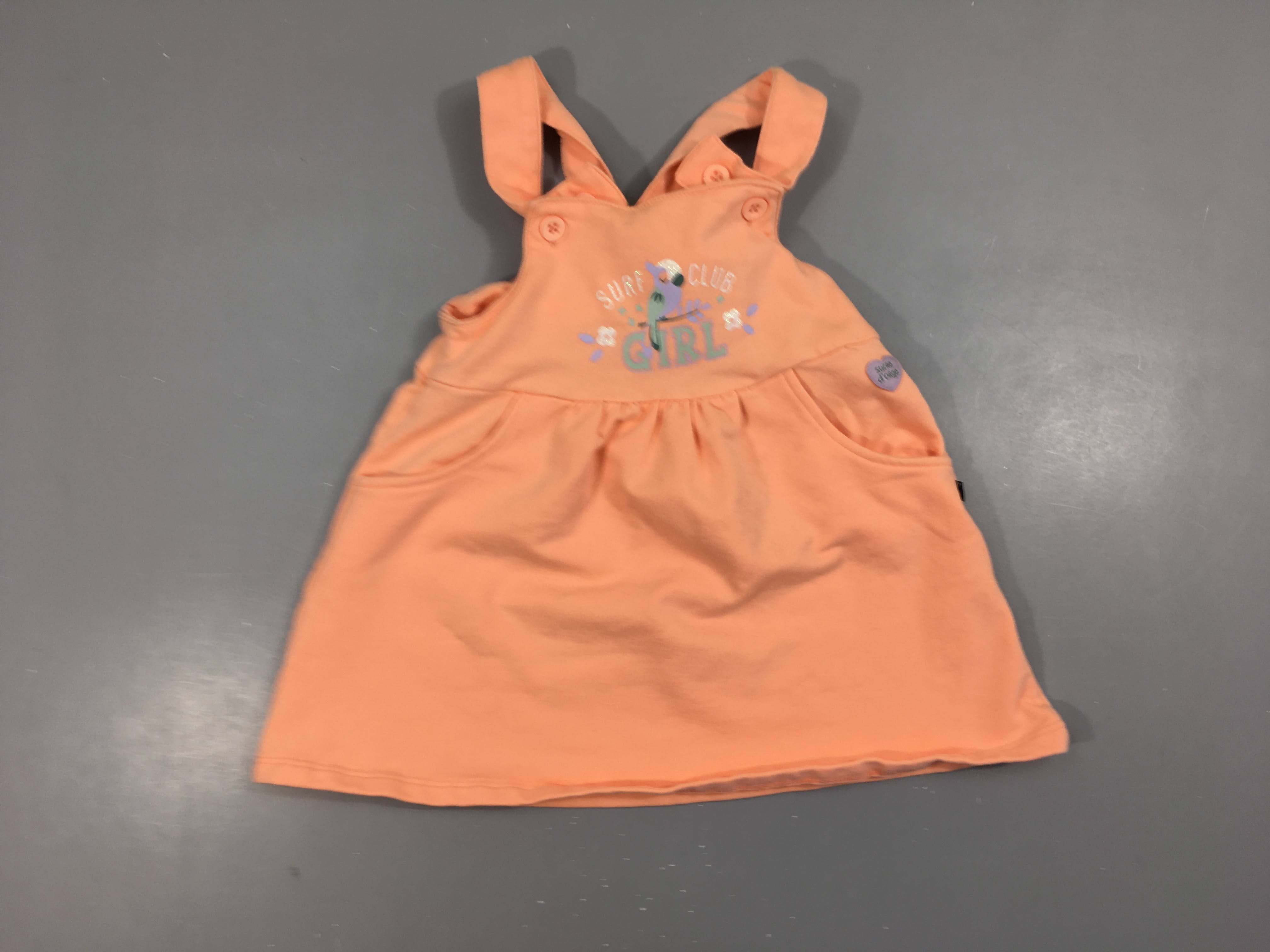 Robe salopette molleton saumon Girl