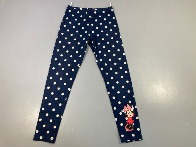 Legging bleu foncé pois Minnie, légèrement bouloché, moins cher chez Petit Kiwi
