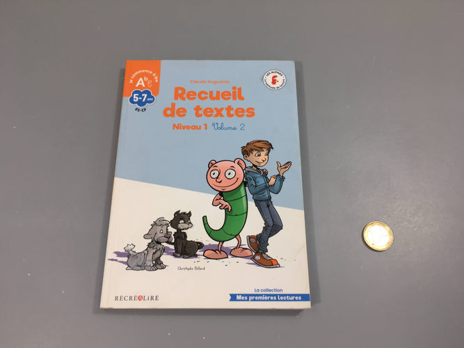 Recueil de textes Niveau 1 Volume 2, de 5 à 7a, moins cher chez Petit Kiwi