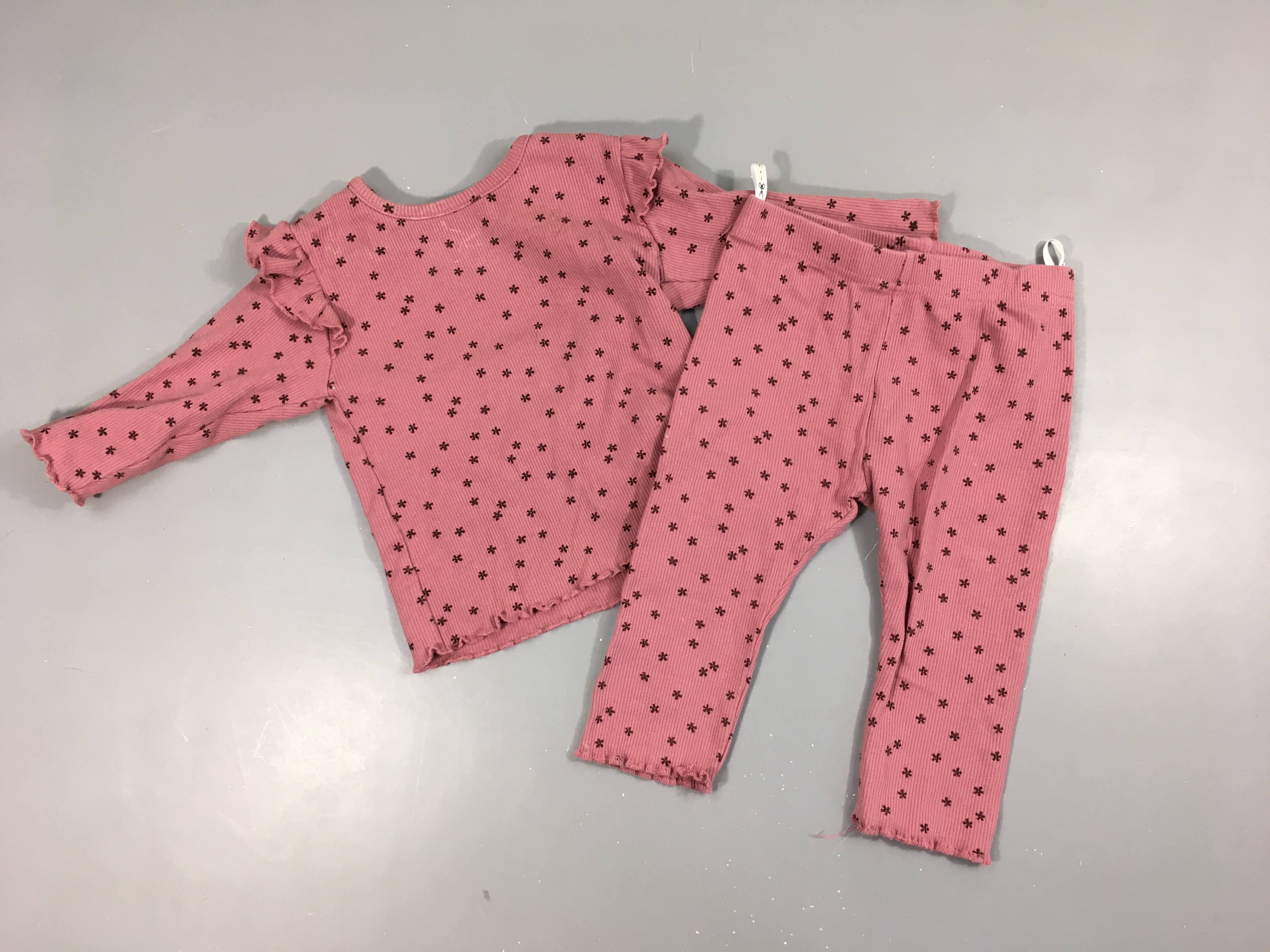 T-shirt m.l côtelé parme + legging