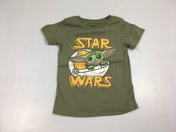 T-shirt m.c kaki star wars baby yoda, légèrement bouloché