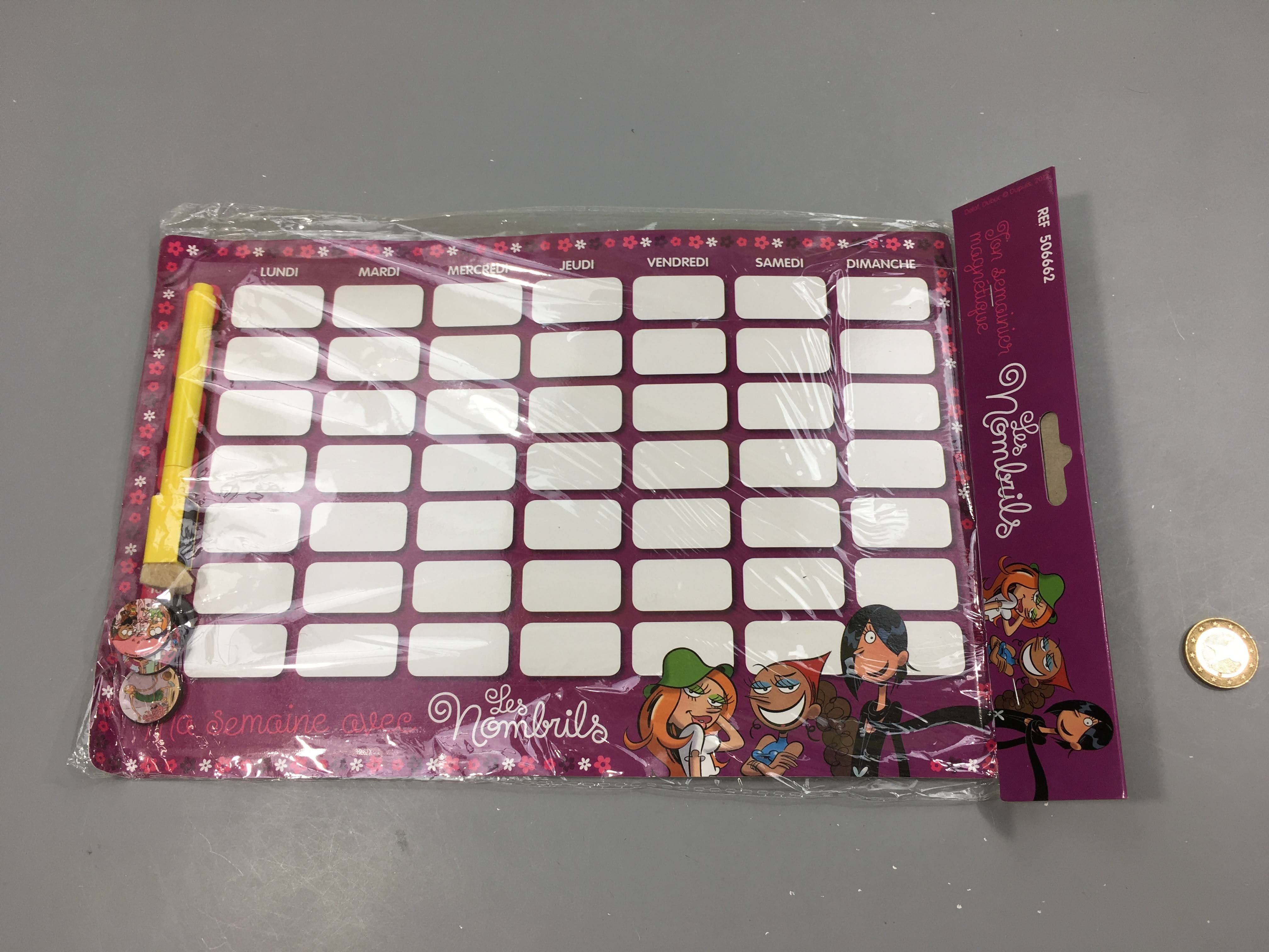 NEUF Mon semainier magnétique, Les nombrils