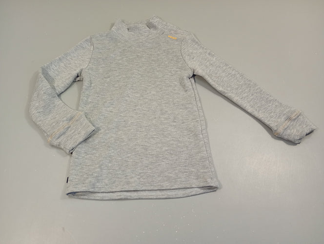 T-shirt m.l col roulé thermique gris flammé, un peu bouloché, moins cher chez Petit Kiwi