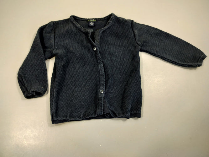 Gilet bleu marine texturé 100% coton, moins cher chez Petit Kiwi