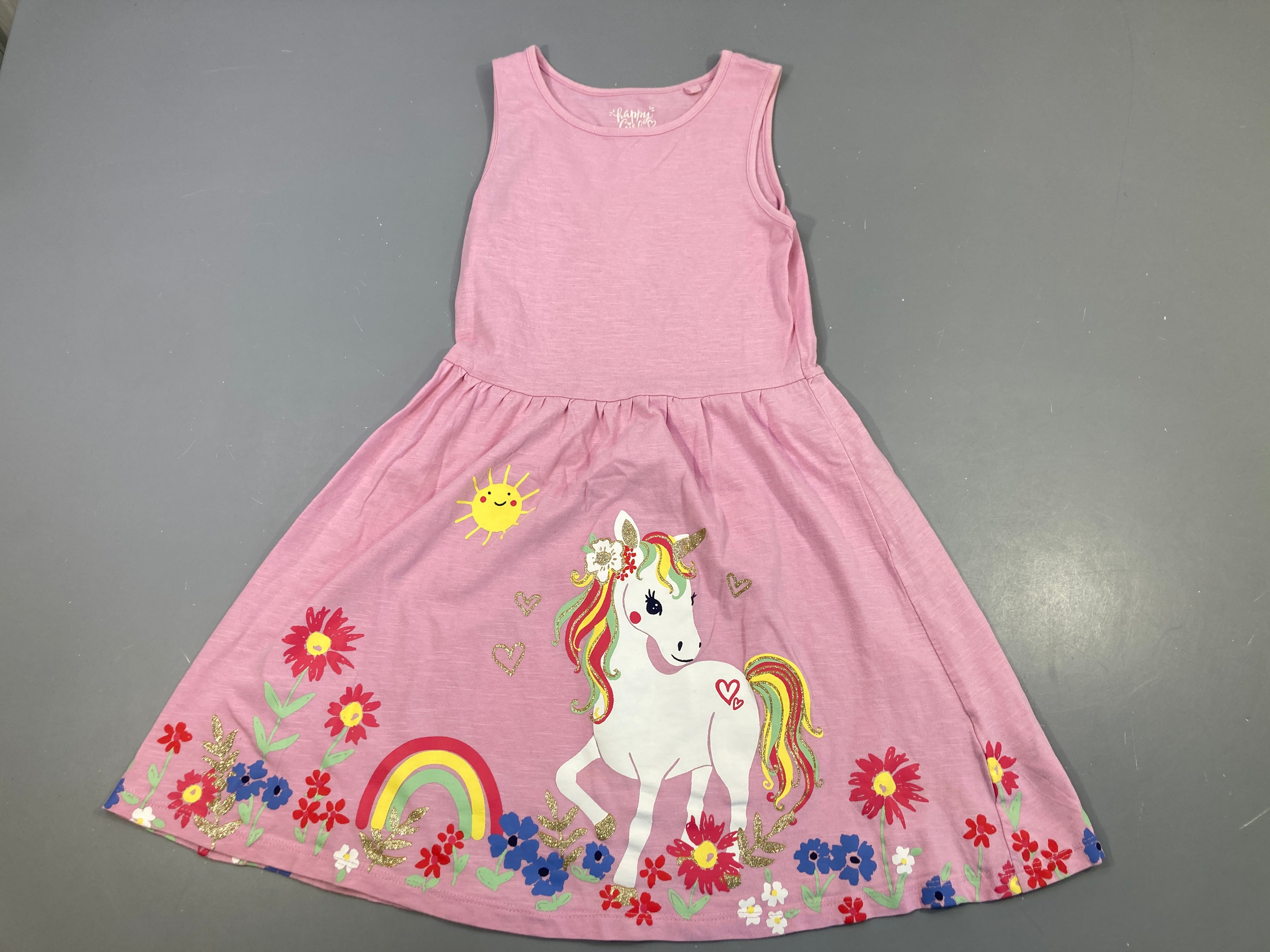 Robe s.m jersey rose flammé licorne