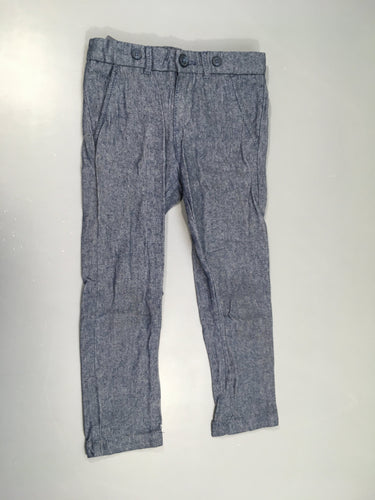 Pantalon chino texturé chiné bleu-gris, moins cher chez Petit Kiwi