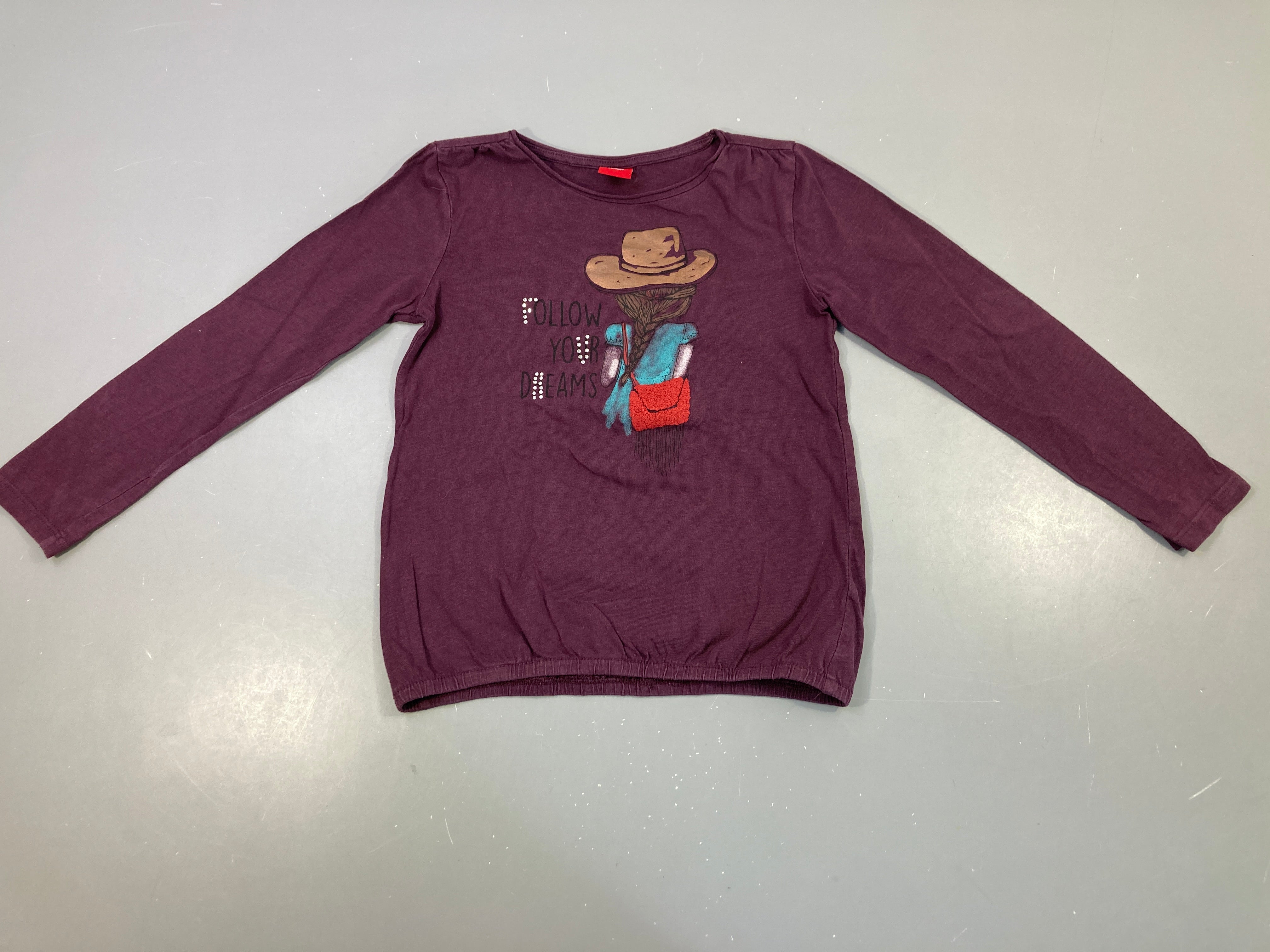 T-shirt m.l mauve Follow strass filles