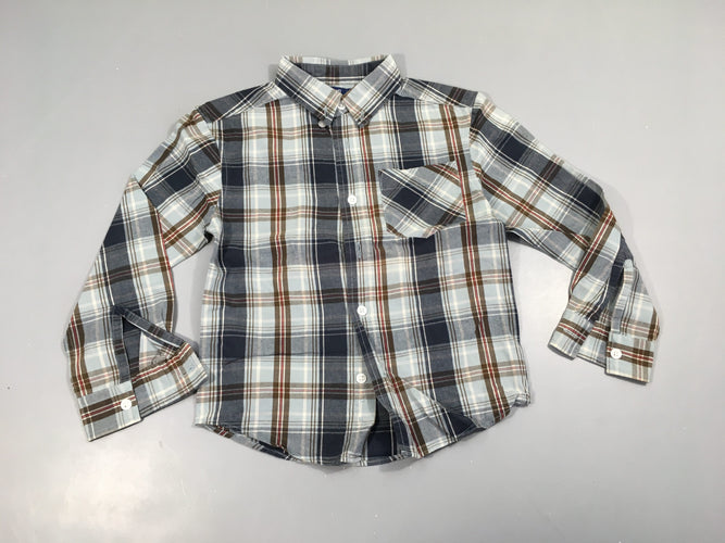 Chemise à carreaux bleu-blanc-rouge, moins cher chez Petit Kiwi