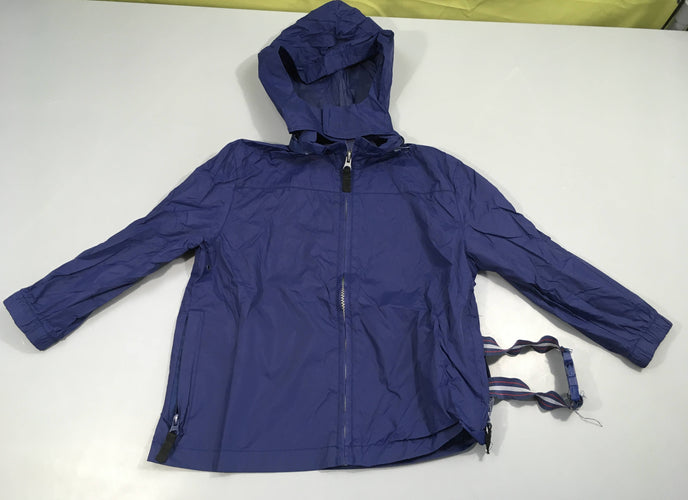 Veste style k-way bleu foncé, moins cher chez Petit Kiwi