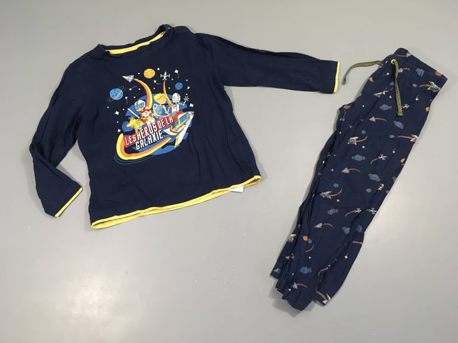 Pyjama 2pcs jersey bleu foncé Galaxie, moins cher chez Petit Kiwi