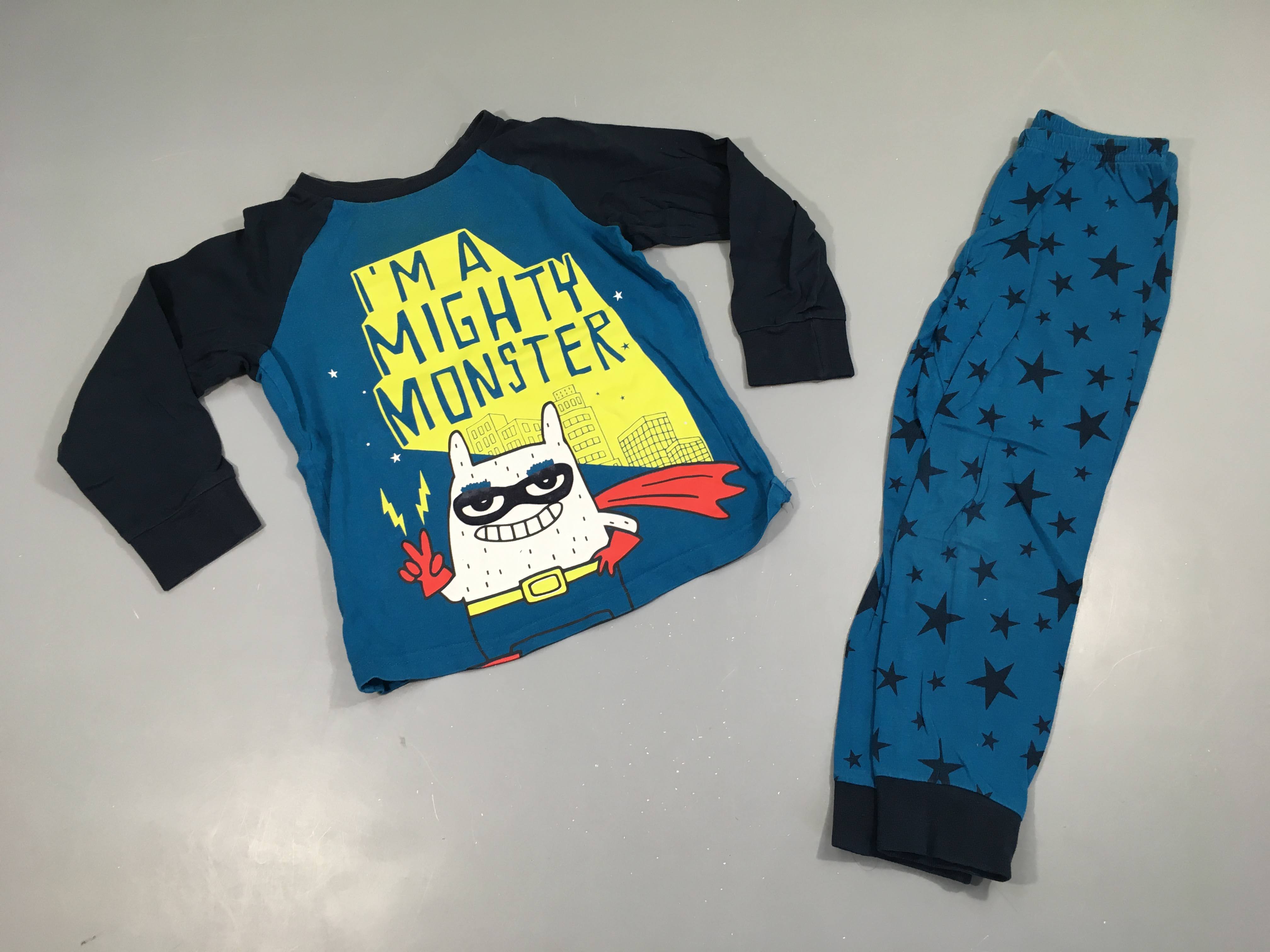 Pyjama 2pcs jersey bleu Monster