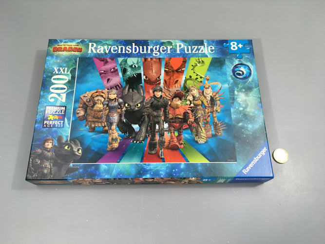 Complet puzzle 200pcs Dragons, 8+, moins cher chez Petit Kiwi