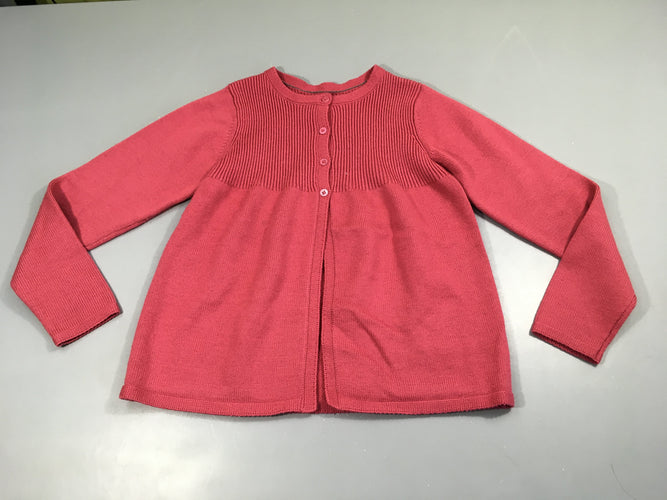 Gilet fuchsia 50%laine, moins cher chez Petit Kiwi