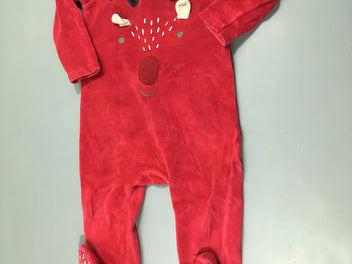 Pyjama velours rouge renne