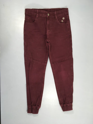 Pantalon aubergine Chevilles élastiques zippé bas, moins cher chez Petit Kiwi