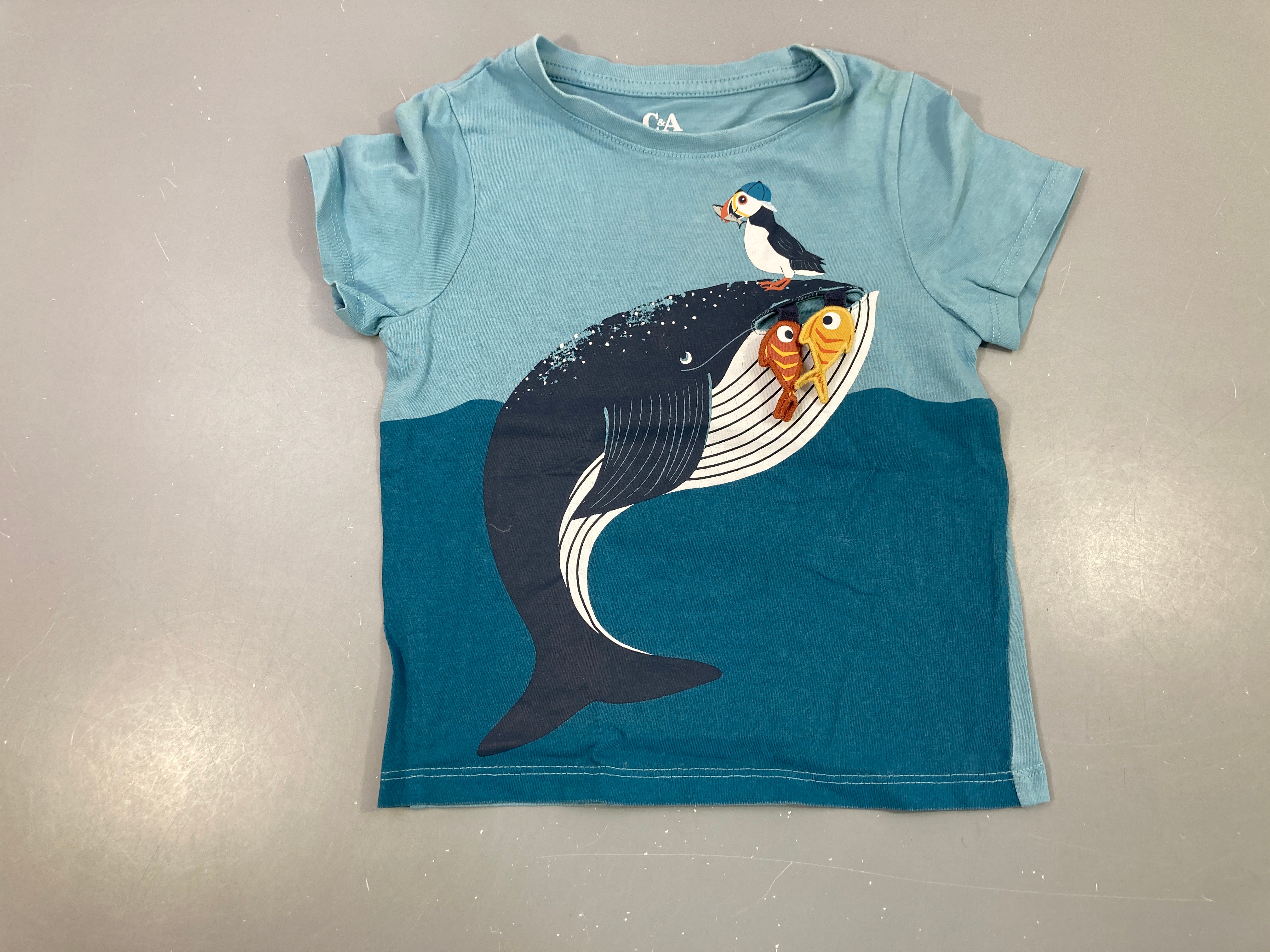 T-shirt m.c bleu baleine