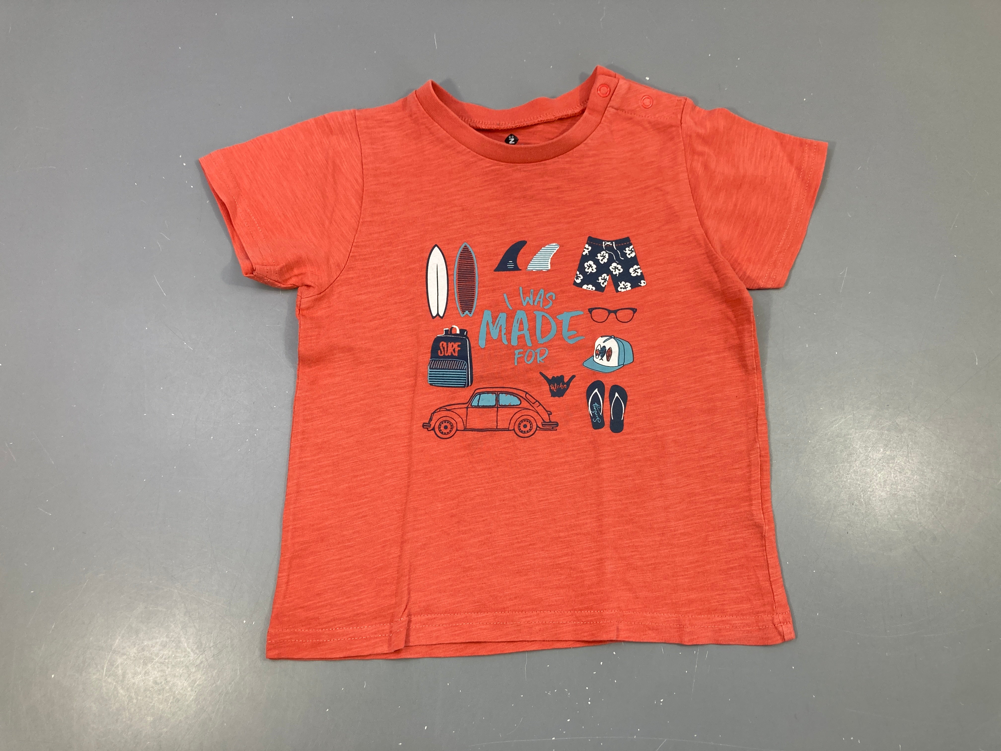 T-shirt m.c rouge flammé made
