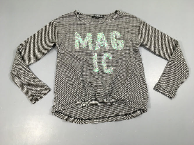 T-shirt m.l texturé rayé Magic sequins, moins cher chez Petit Kiwi