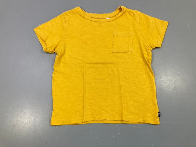 T-shirt m.c jaune flammé poche, moins cher chez Petit Kiwi