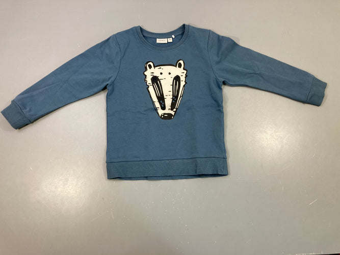 Sweat bleu blaireau, moins cher chez Petit Kiwi