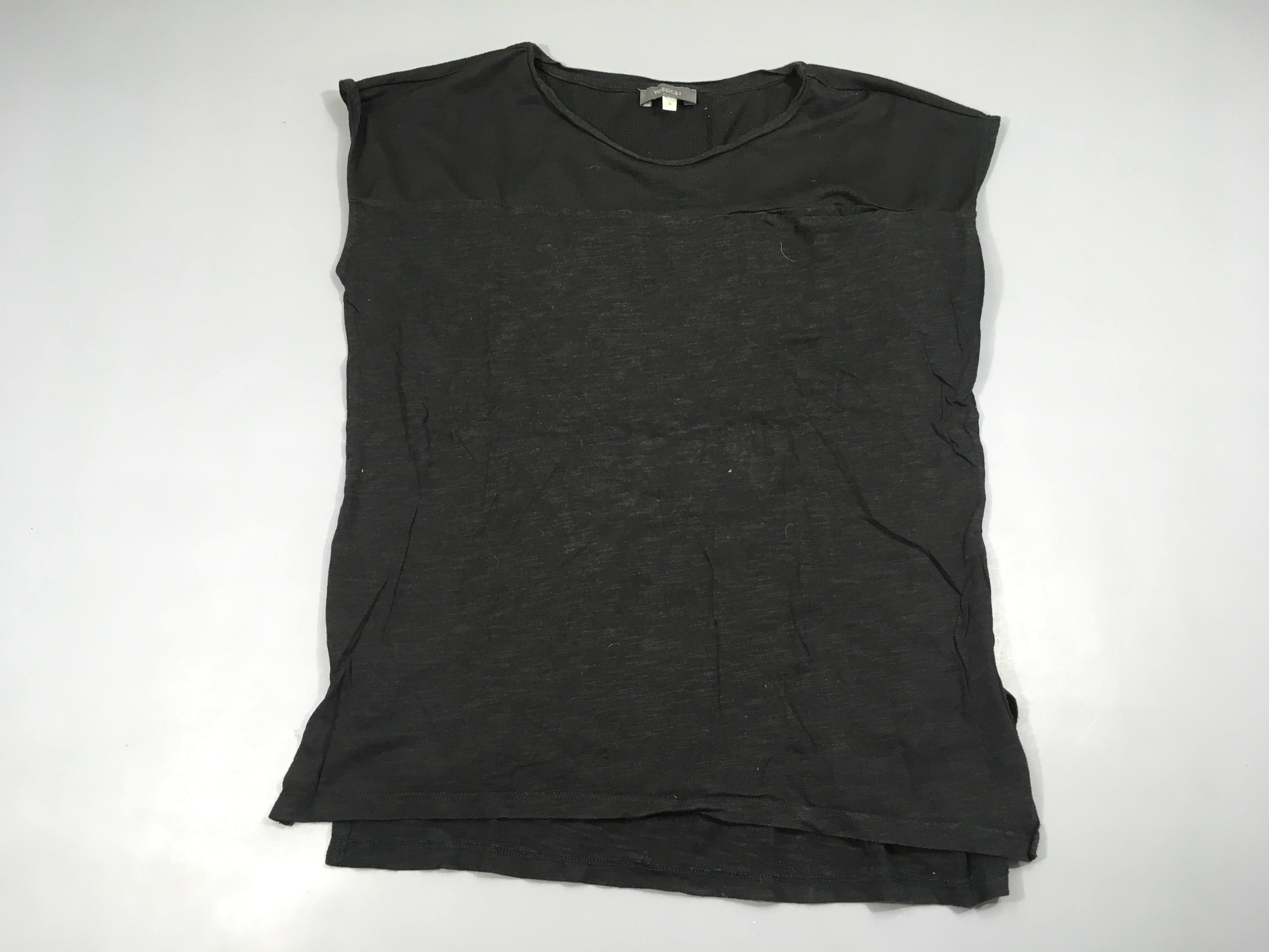 T-shirt de grossesse m.c noir bi-matière