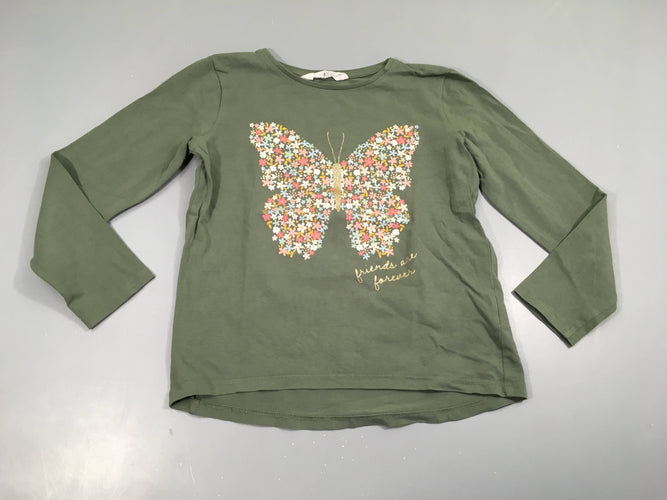 T-shirt m.l kaki papillon fleuri, moins cher chez Petit Kiwi
