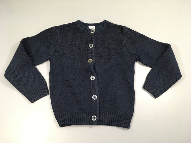 Gilet bleu foncé fil irisé, moins cher chez Petit Kiwi