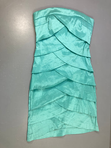 Robe bustier de cérémonie turquoise, moins cher chez Petit Kiwi