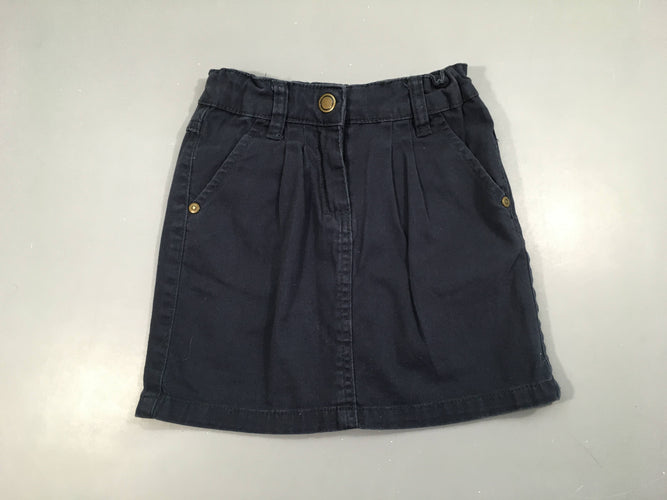 Jupe bleu foncé fronces sur le devant, moins cher chez Petit Kiwi