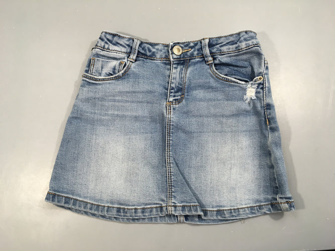 Jupe en jean effet eraillé, moins cher chez Petit Kiwi