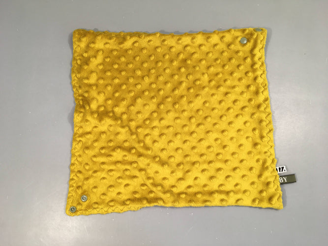 Foulard/doudou plat? gris ours/velours jaune, moins cher chez Petit Kiwi