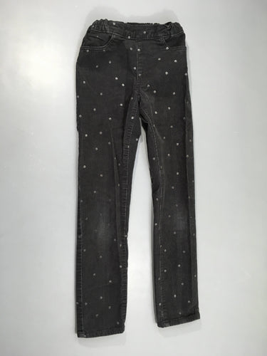 Tregging velours côtelé gris foncé pois, moins cher chez Petit Kiwi