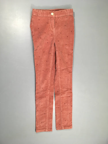 Pantalon velours côtelé rose feuilles, moins cher chez Petit Kiwi