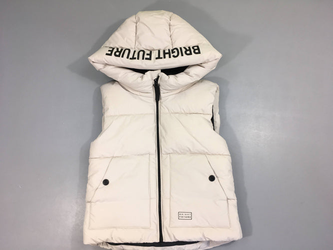 Bodywarmer blanc à capuche bright future, moins cher chez Petit Kiwi