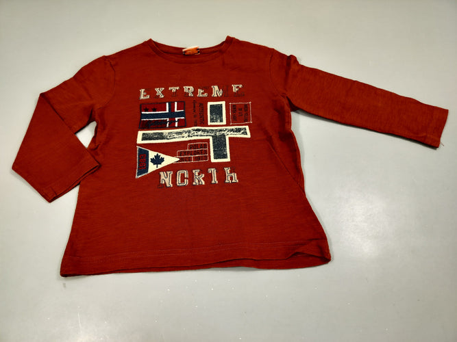 T-shirt m.l bordeaux.  "Extreme"; Très légèrement bouloché., moins cher chez Petit Kiwi