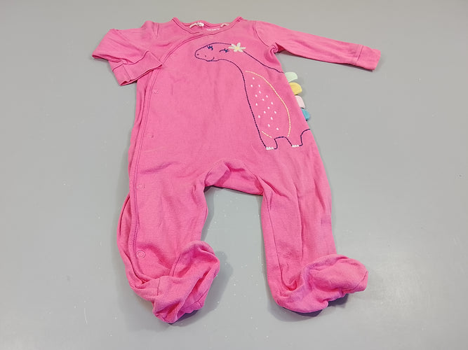 Pyjama jersey rose , dinosaure, légères taches bleues, moins cher chez Petit Kiwi