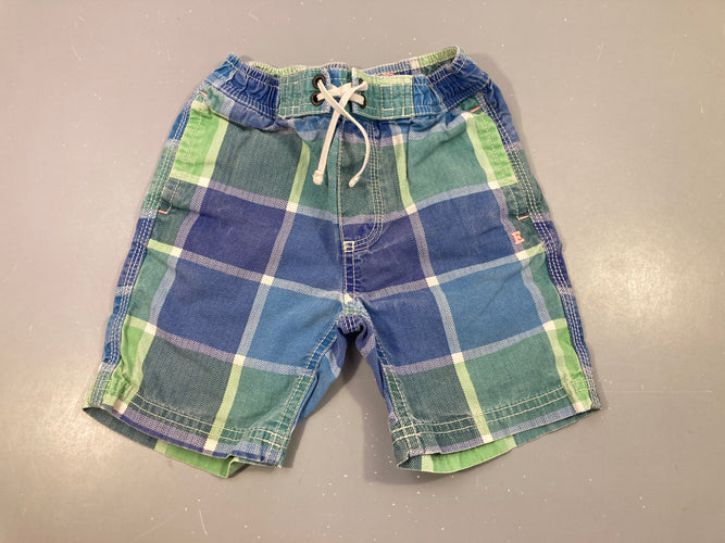 Bermuda grands carreaux bleus-vert, moins cher chez Petit Kiwi