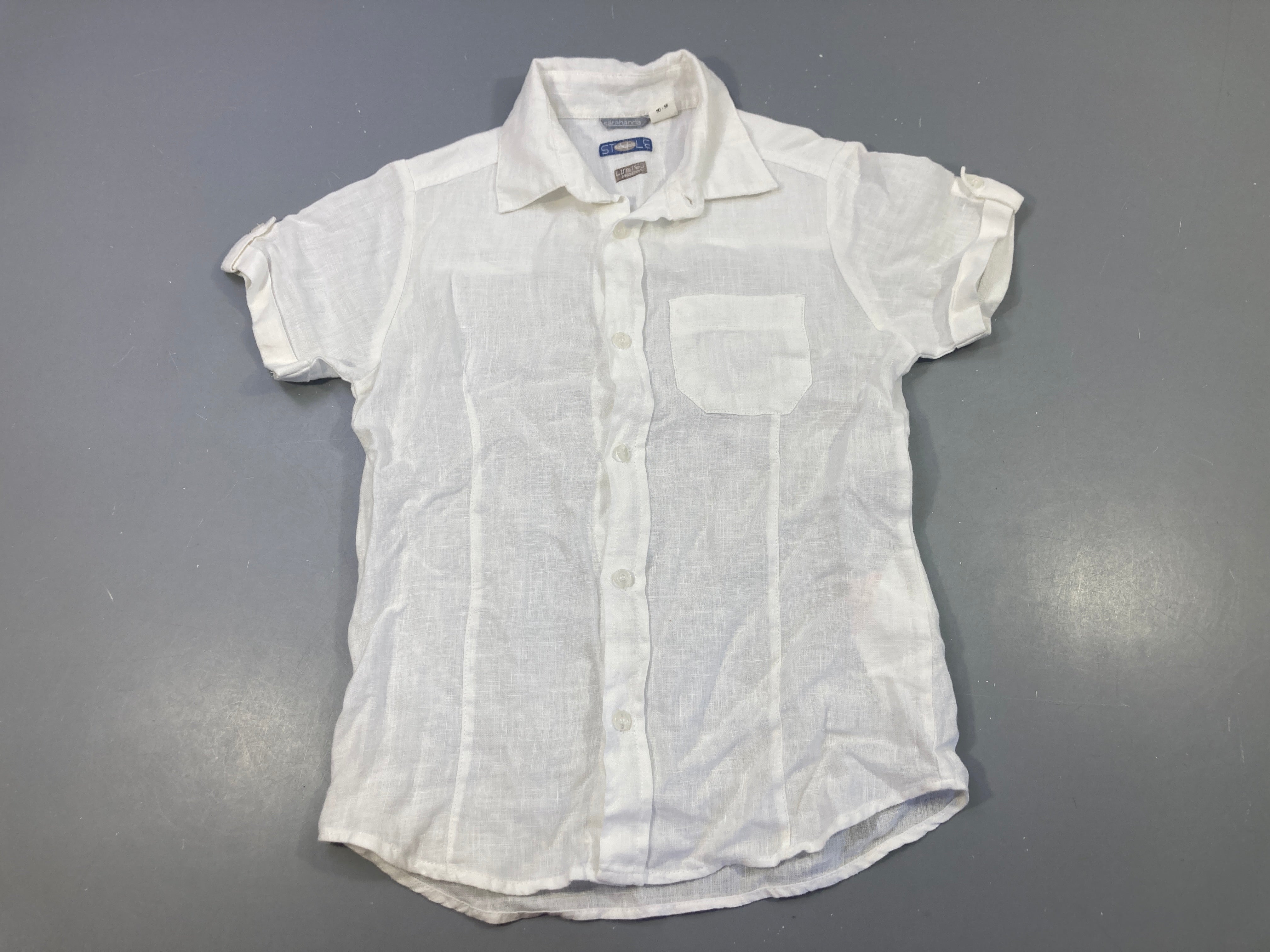 Chemise m.c blanche 100%Lin