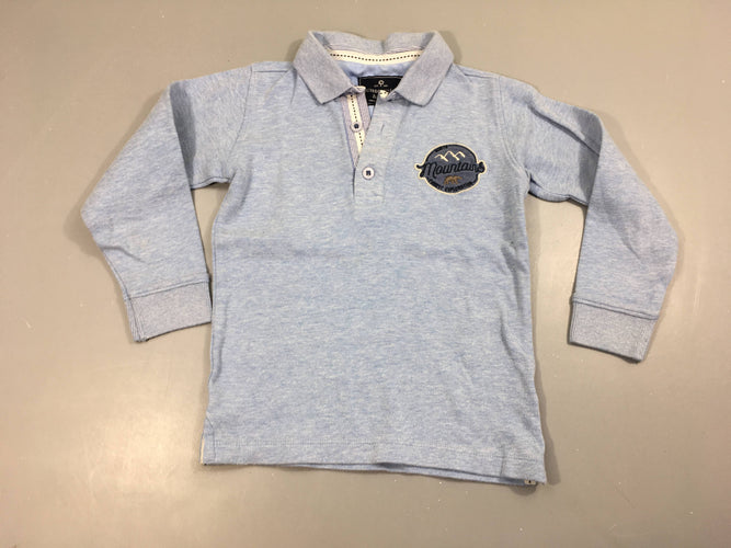 Polo ml bleu Mountains Légèrement bouloché, moins cher chez Petit Kiwi