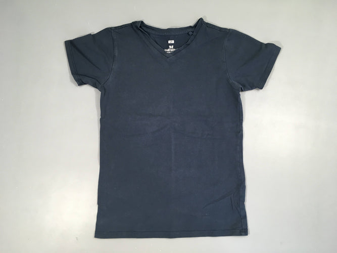 T-shirt m.c bleu foncé col v, moins cher chez Petit Kiwi