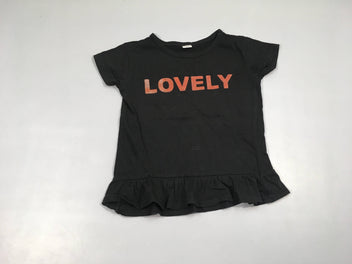 T-shirt m.c noir Lovely (lettre L légèrement usée)