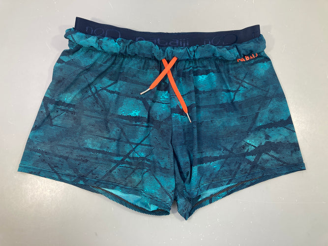 Maillot boxer bleu rayé vert Nabaiji, moins cher chez Petit Kiwi