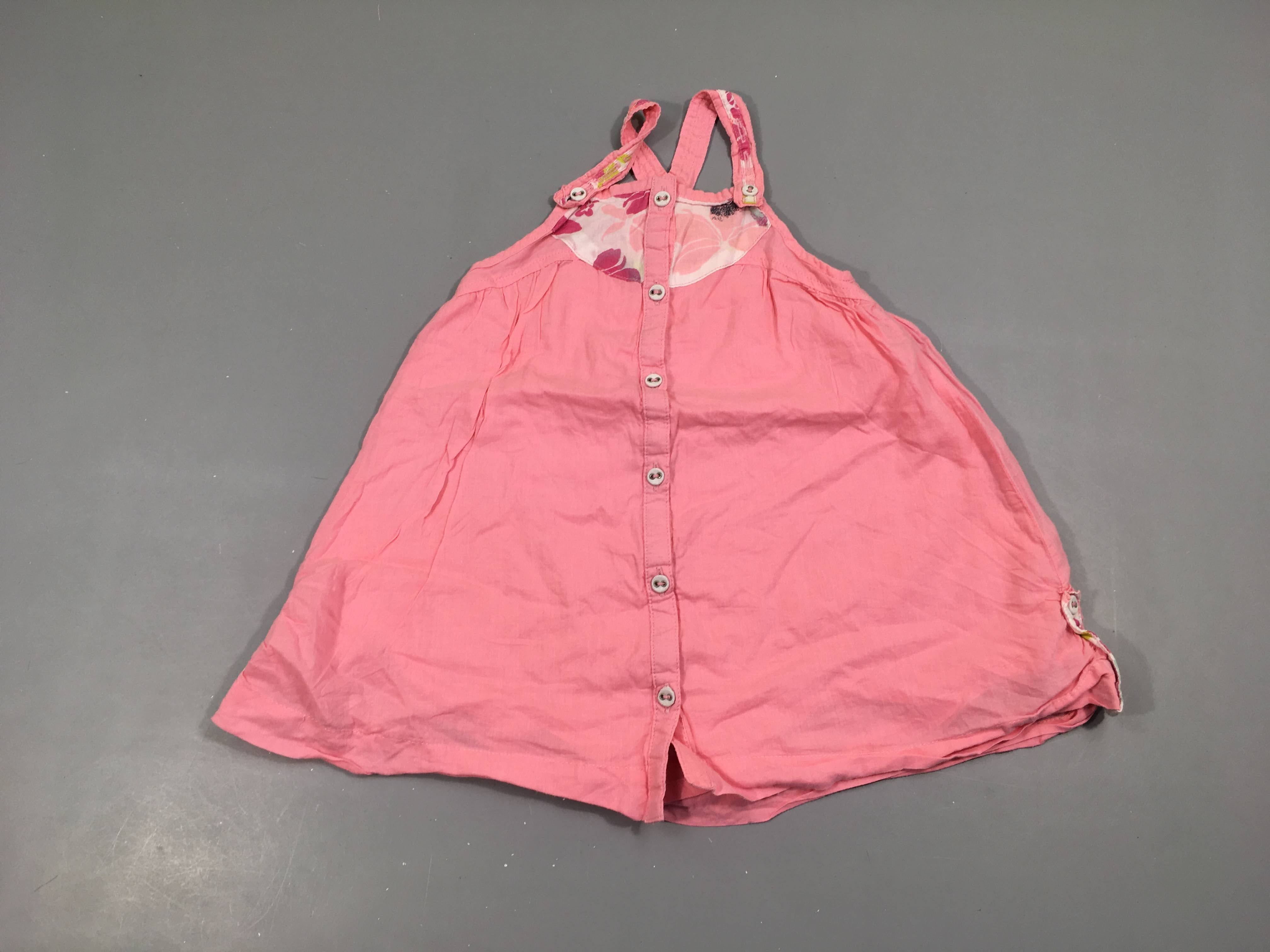 Robe s.m rose boutonnée sur avant