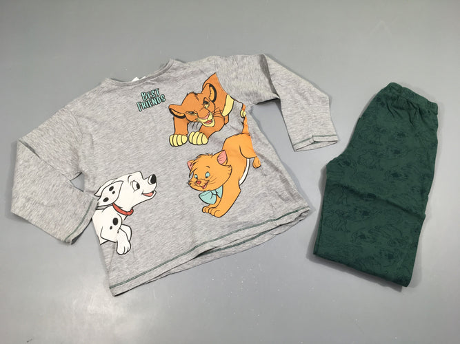 Pyjama 2pcs jersey gris chiné Best friends Roi lion, moins cher chez Petit Kiwi