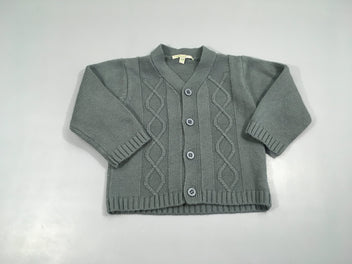 Gilet gris bleuté 20%Laine 80% Acrayélique