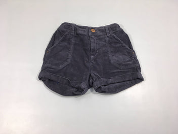 Short chino bleu foncé à revers velours