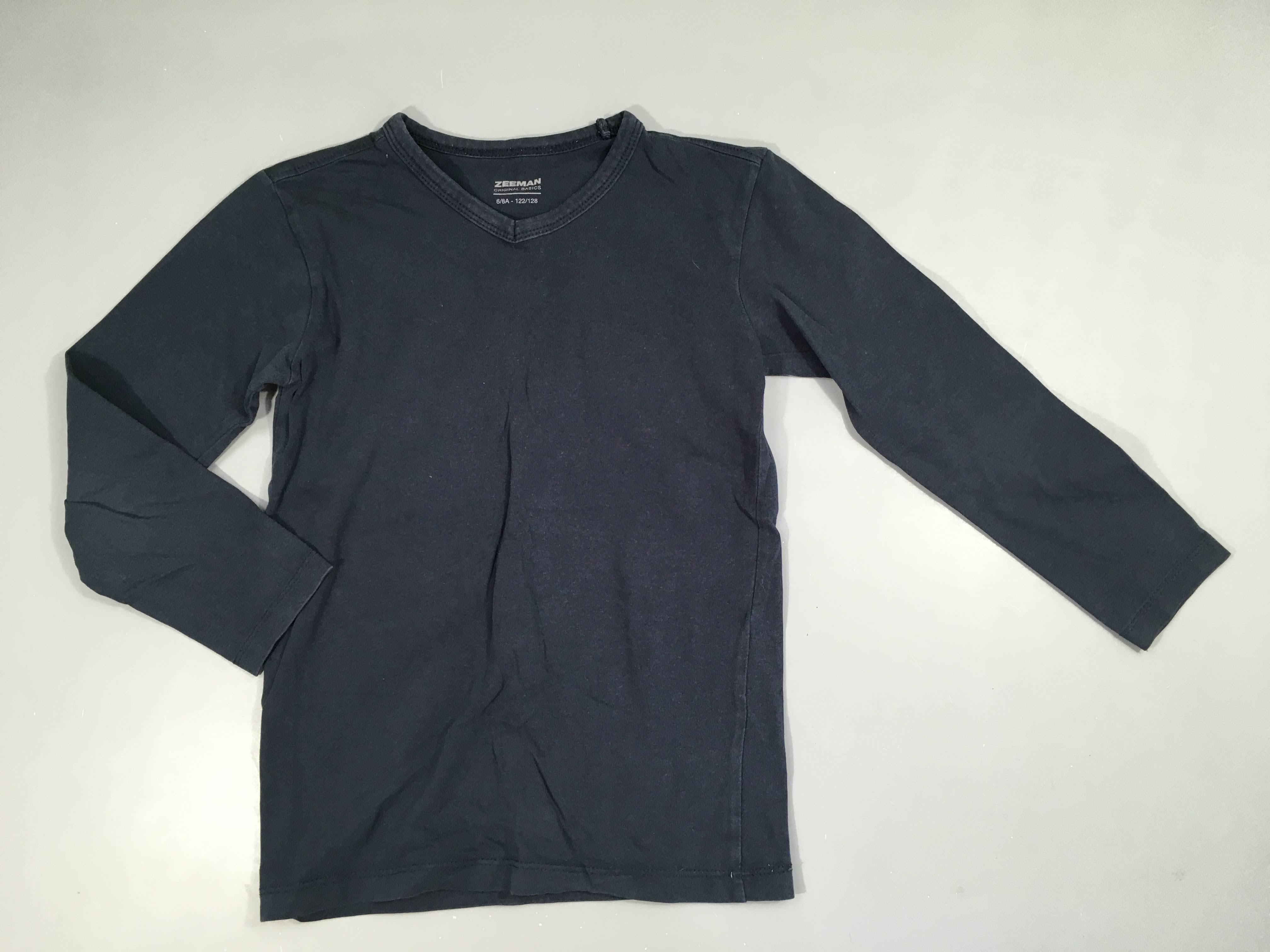 Chemisette m.l bleu foncé col v