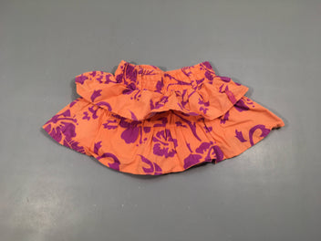 Jupe orangée motifs mauves